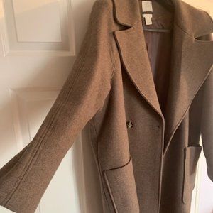 H&M oversized (size L) below knee wool bland gray coat